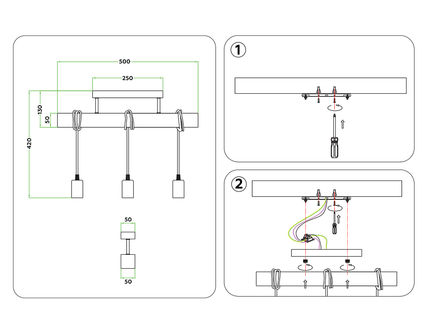 TR8182/3 BK/LW черный/светлое дерево E27*3 max 40W 500*50*420